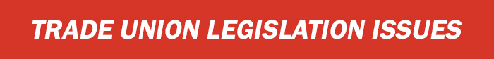 Trade union legislation issues